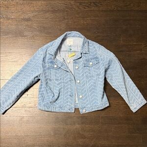Hayden Light Blue Patterned Jean Jacket